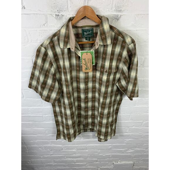 Woolrich Men's Plaid Button Down Shirt Short Sleeves Multicolor Size L NWT - Picture 1 of 4